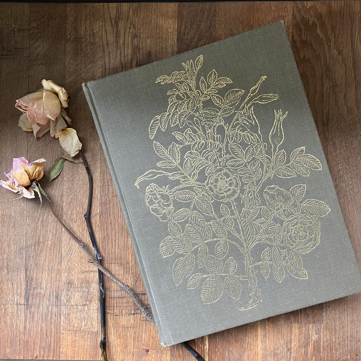 Botanical decorative coffee table book in brown and gold